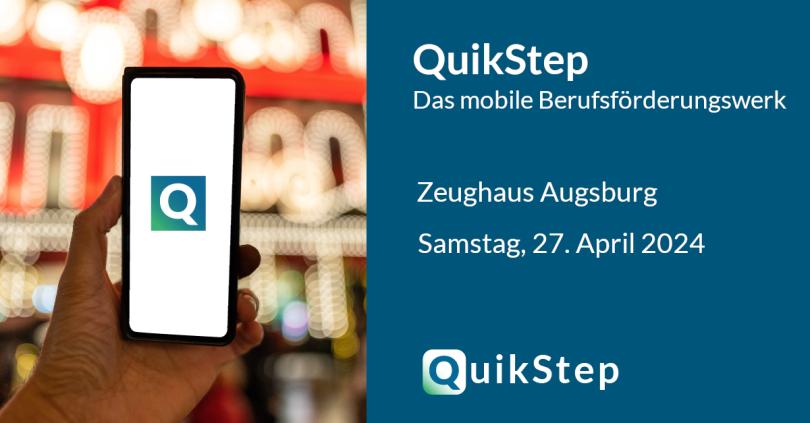 Banner für Veranstaltung von QuikStep am 27.04.24 im Zeughaus in Augsburg
